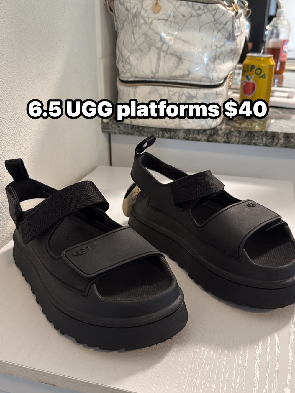 UGG Black Platform Sandal - Women's